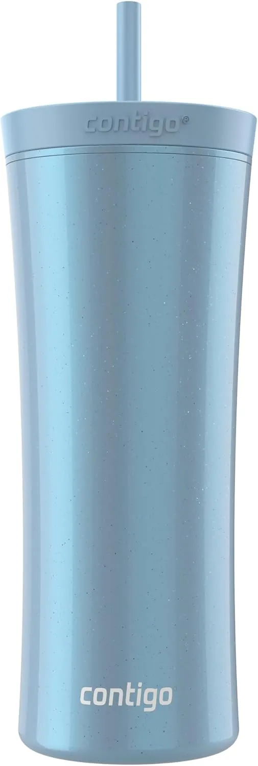 Contigo AUTOCLOSE Shake & Go 20oz Tumbler, Shaker Bottle for Protein Mixes, Blender Bottle, Glacier