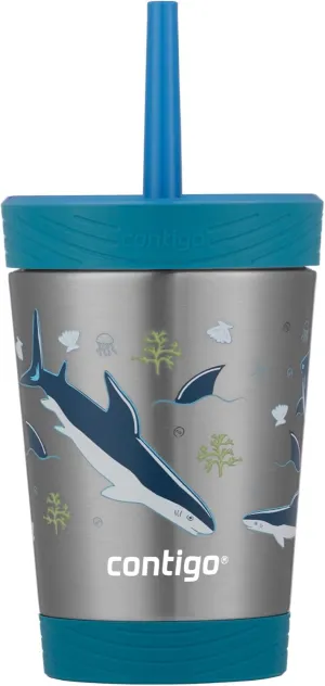 Contigo Kids Spill-Proof Stainless Steel Tumbler with Straw and THERMALOCK, 12oz., Gummy with Shark