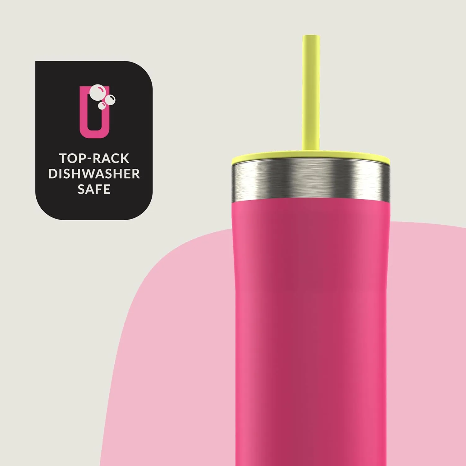Contigo Streeterville Stainless Steel Vacuum-Insulated Tumbler with Straw and Splash-Proof Slider Lid, Keeps Drinks Hot up to 8hrs or Cold for 24hrs, Great for Travel/Work/School, 24oz Wildberry