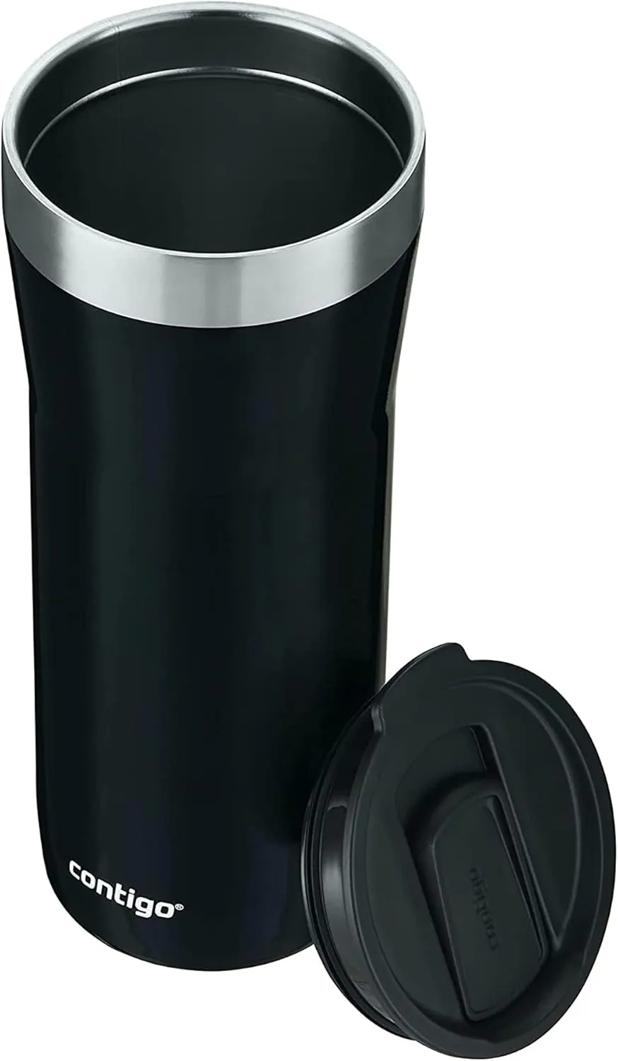 Contigo Streeterville Stainless Steel Vacuum-Insulated Tumbler with Straw and Splash-Proof Slider Lid, Keeps Drinks Hot up to 8hrs or Cold for 24hrs, Great for Travel/Work/School, 32oz Licorice