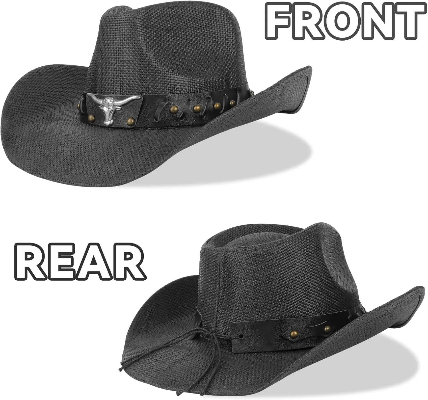 Cowboy Hat,Cowgirl Hat,Western Cowboy Hats for Women/Mens/Straw Wide with Shapeable Brim Cowboy Hat for Womens