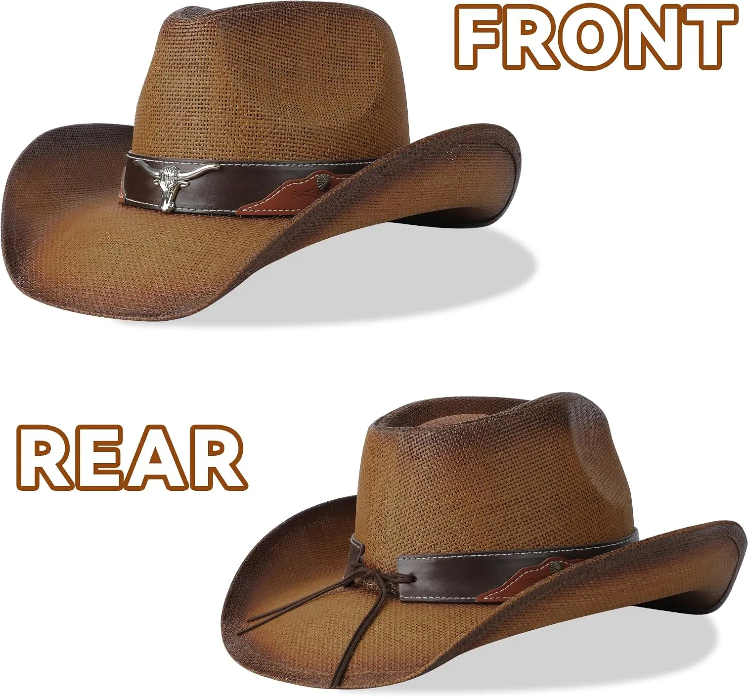 Cowboy Hat,Cowgirl Hat,Western Cowboy Hats for Women/Mens/Straw Wide with Shapeable Brim Cowboy Hat for Womens