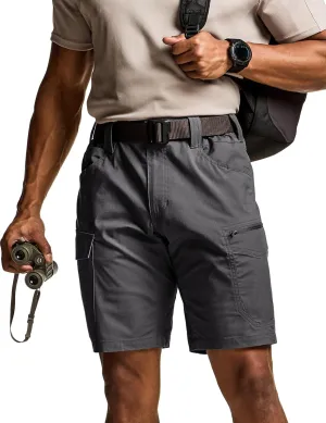 CQR Men's Flex Casual Cargo Shorts, Lightweight Water Resistant Golf Shorts, Stretch Tactical Work Shorts with Multi-Pocket