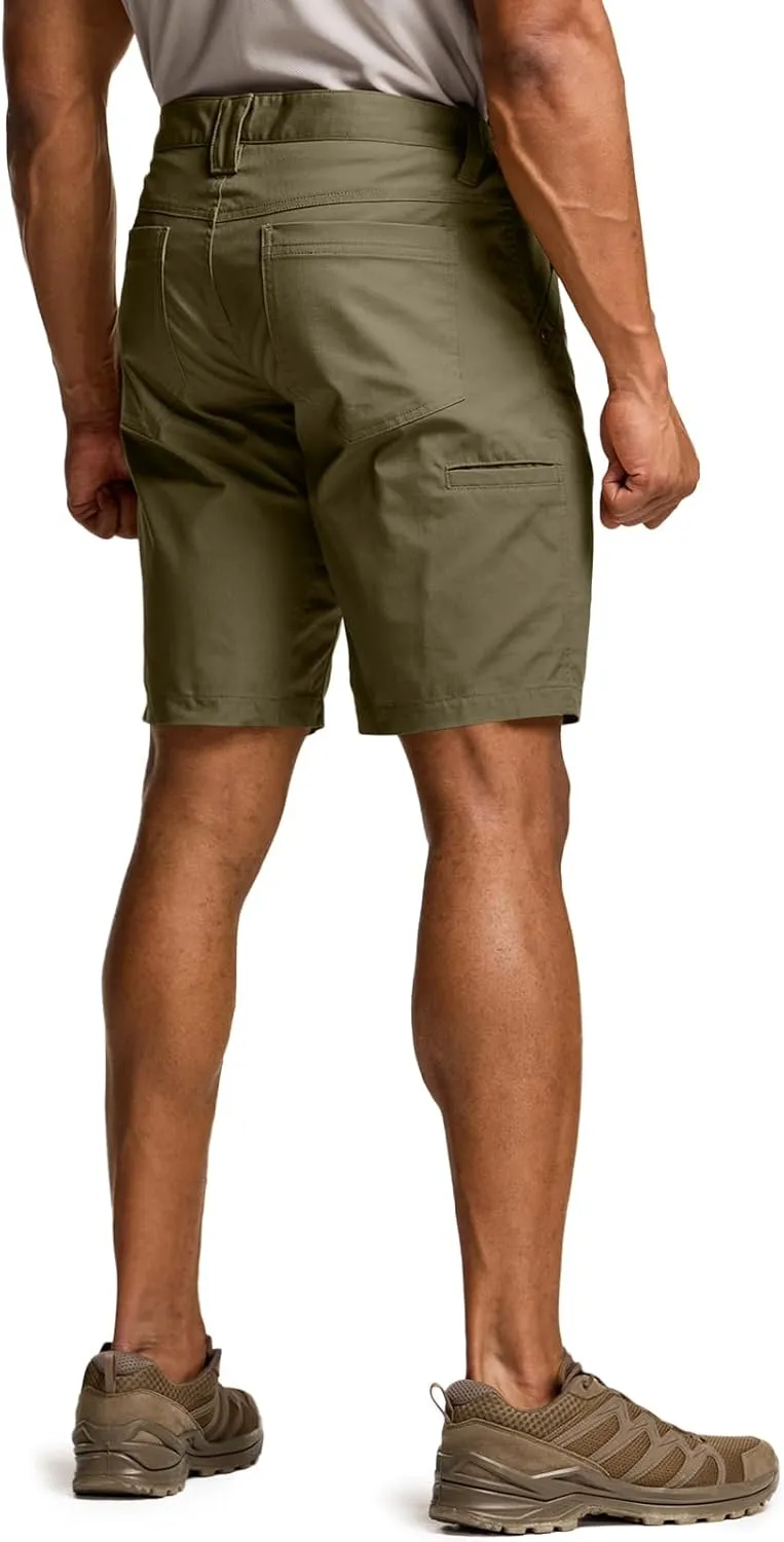 CQR Men's Flex Casual Cargo Shorts, Lightweight Water Resistant Golf Shorts, Stretch Tactical Work Shorts with Multi-Pocket
