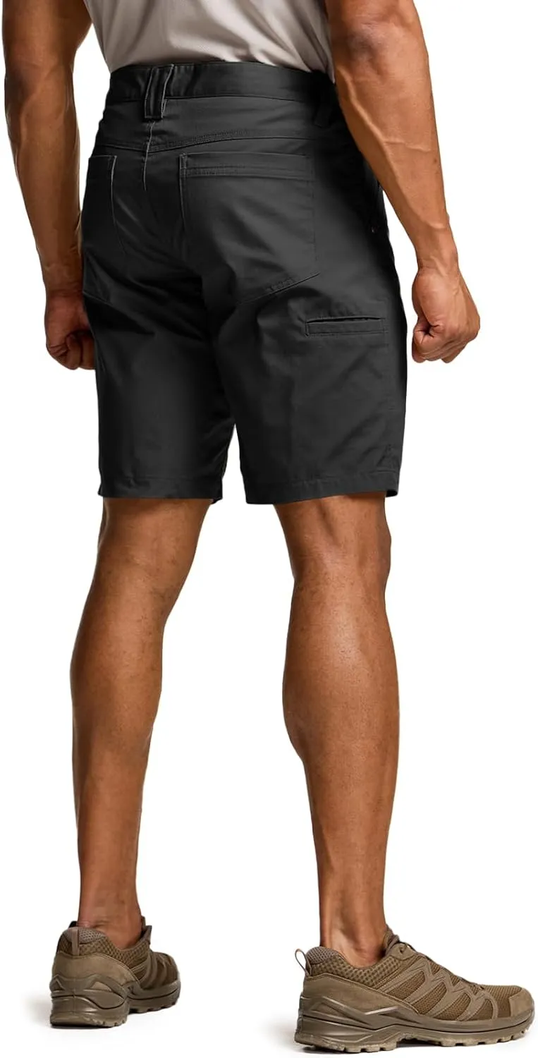 CQR Men's Flex Casual Cargo Shorts, Lightweight Water Resistant Golf Shorts, Stretch Tactical Work Shorts with Multi-Pocket