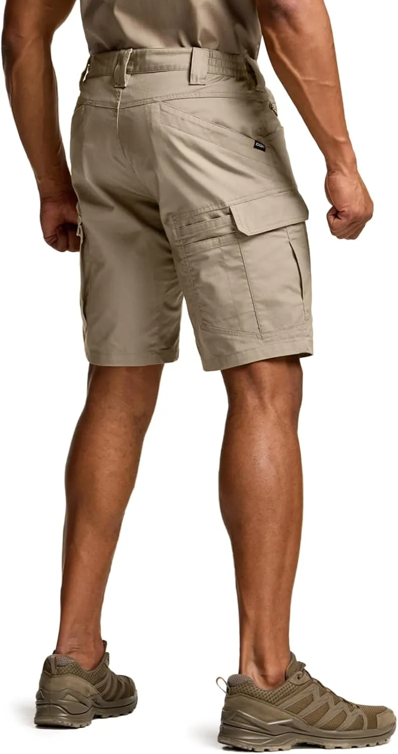 CQR Men's Flex Casual Cargo Shorts, Lightweight Water Resistant Golf Shorts, Stretch Tactical Work Shorts with Multi-Pocket