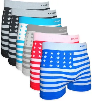 Crazy Cool Mens Comfortable Fun Nylon Seamless Short Boxer Boxer 6-Pack