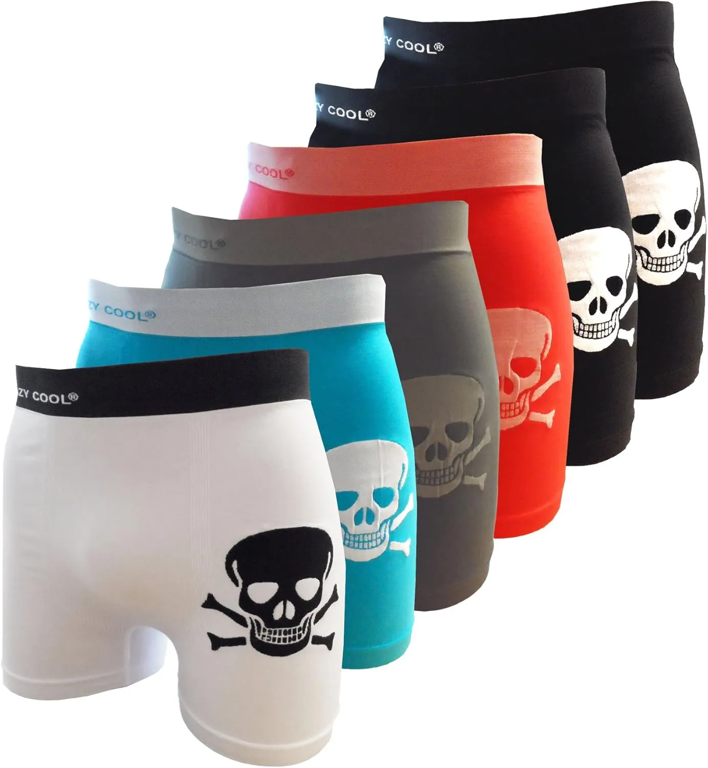 Crazy Cool Mens Comfortable Fun Nylon Seamless Short Boxer Boxer 6-Pack