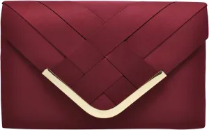 Criss Cross Envelope Structured Flap Clutch