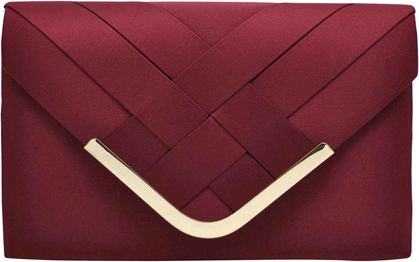 Criss Cross Envelope Structured Flap Clutch