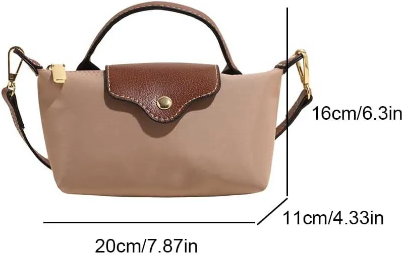 Crossbody Bag for Women Chic Lightweight Purse with Leather Top-handle Mini Shoulder Handbag Zipper Small Top Hand