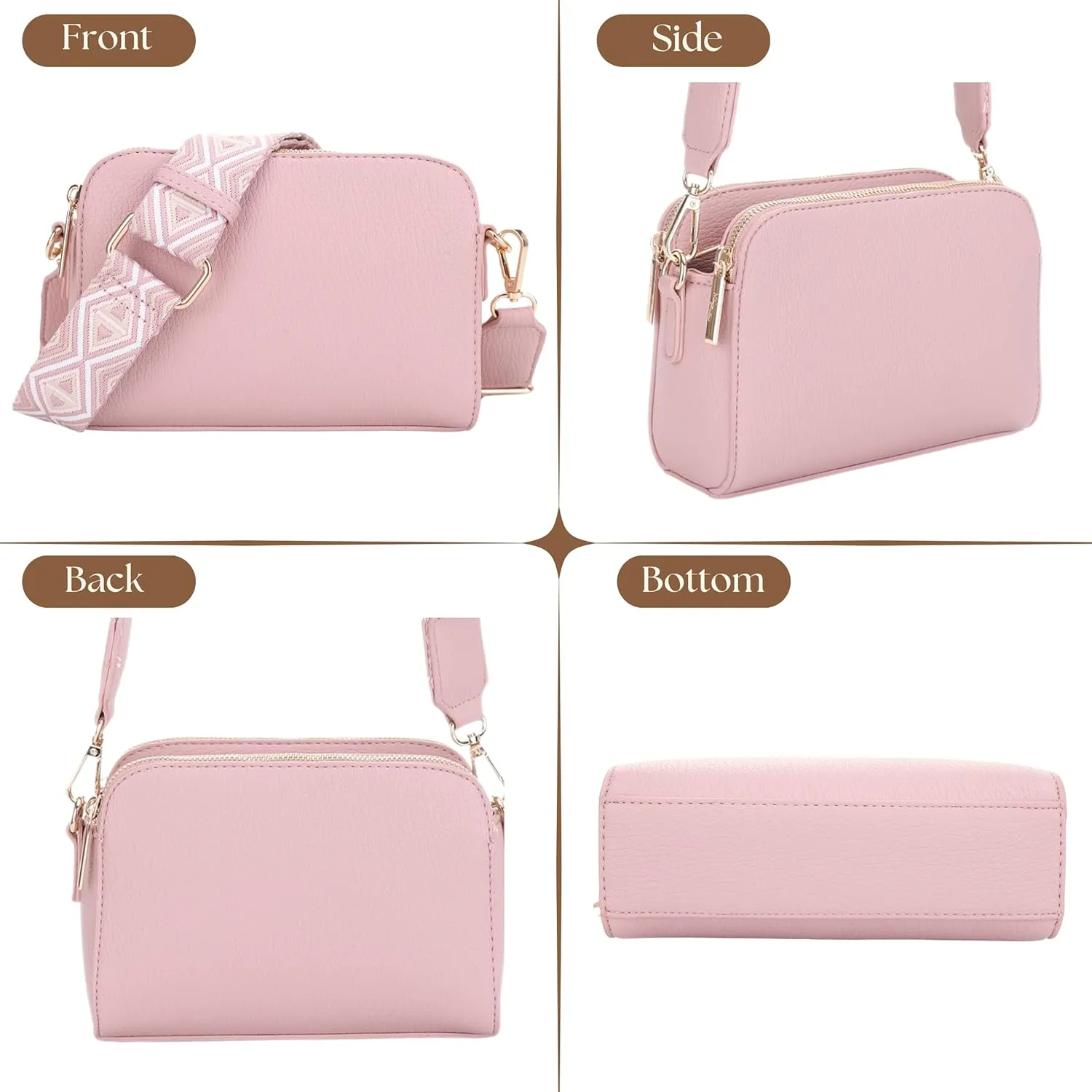 Crossbody Bag for Women Shoulder Bag for Women with Web Strap Camera Bag Handbag for Travel, Work