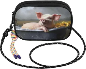 Crossbody Bag Pig Bathtub Sunflower for Women Cell Phone Purses Women's Small Shoulder Handbags Wallet Purse with Strap