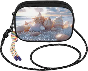 Crossbody Bags Beach Seashell Sunrise for Women Cell Phone Purses Women's Shoulder Handbags Wallet Purse with Adjustable Strap