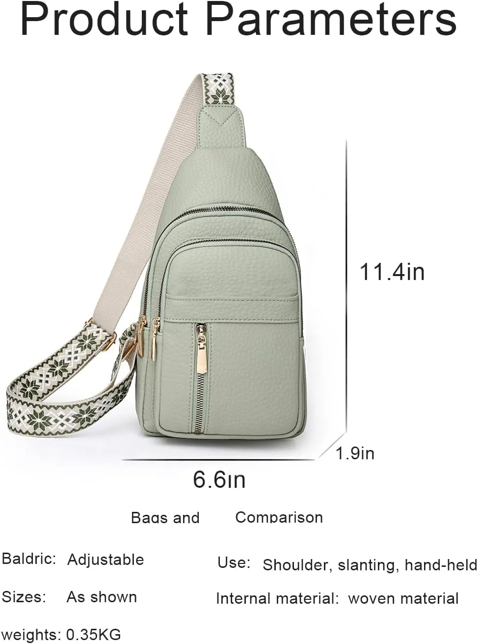 Crossbody Bags for Women, Leather Sling Bag for Women Fanny Pack Chest Bag Strap, Waist Packs Bag for Travel