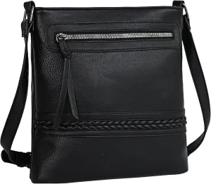 Crossbody Bags for Women, Multi Pocket Adjustable Strap Shoulder Bag, Western Hand Woven Leather Satchel Purse