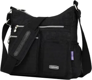 Crossbody Bags for Women Multi-pocket Padded Shoulder Bag Waterproof Nylon Travel Pocketbook
