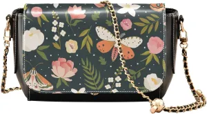 Crossbody Bags for Women Trendy Women's Black Shoulder Bag Small PU Leather Flap Cross Body Bag Handbags
