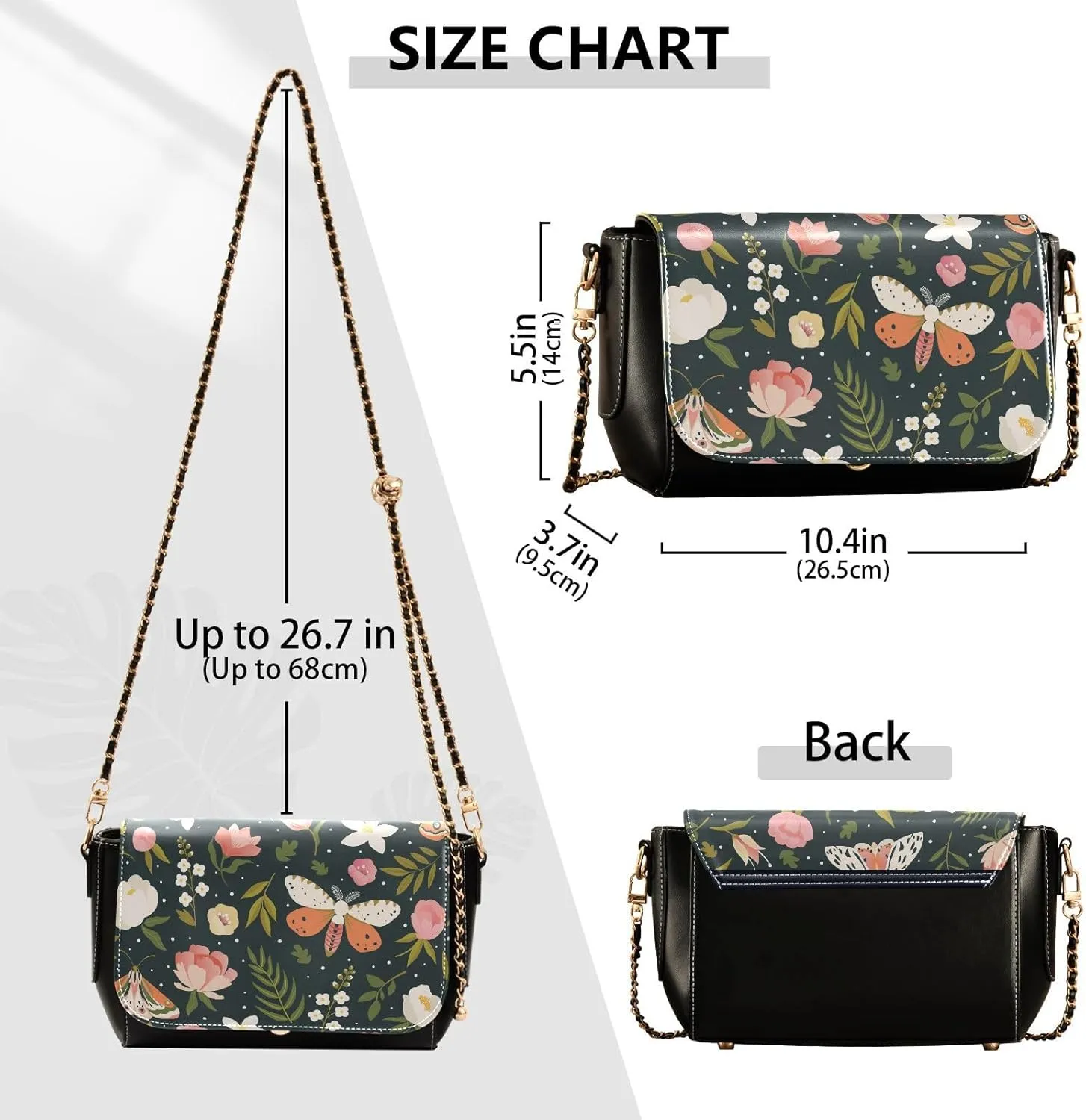 Crossbody Bags for Women Trendy Women's Black Shoulder Bag Small PU Leather Flap Cross Body Bag Handbags