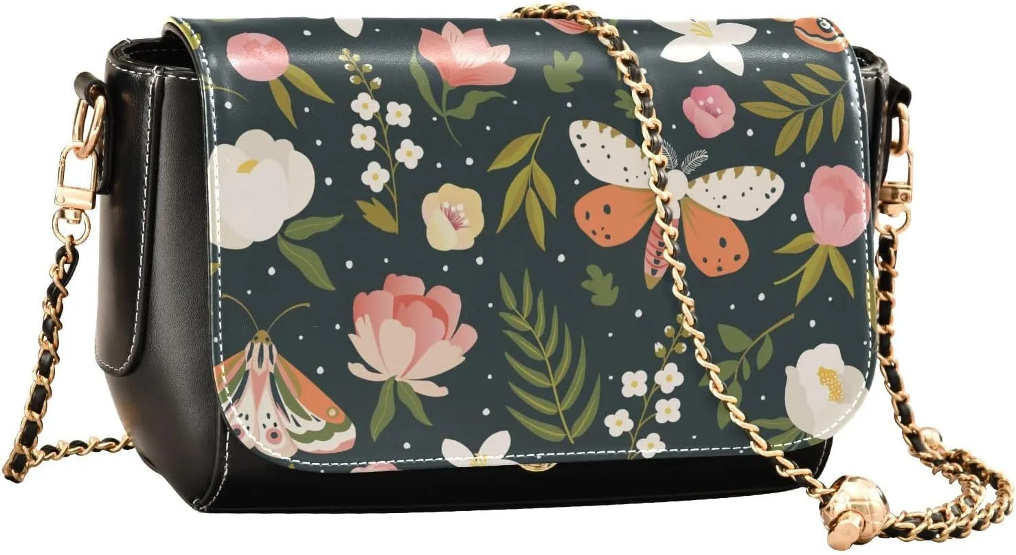 Crossbody Bags for Women Trendy Women's Black Shoulder Bag Small PU Leather Flap Cross Body Bag Handbags