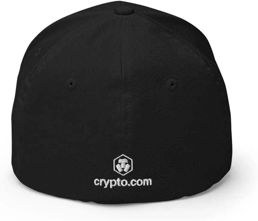 Crypto.com CRO Cryptocurrency Flex fit hat with Front and Back Embroidery