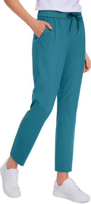 CRZ YOGA Womens 4-Way Stretch 7/8 Ankle Golf Pants Work Sweatpants Dress Yoga Travel Casual Lounge Workout Trousers Pockets