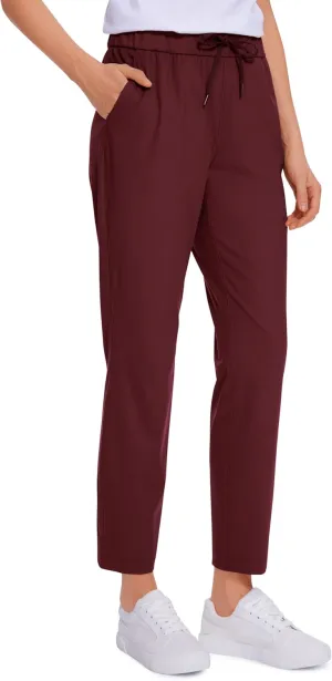 CRZ YOGA Womens 4-Way Stretch 7/8 Ankle Golf Pants Work Sweatpants Dress Yoga Travel Casual Lounge Workout Trousers Pockets