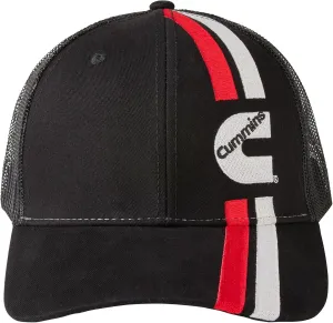 Cummins Diesel Engines Black Racing Style Stripes Snapback Mesh Hat/Cap