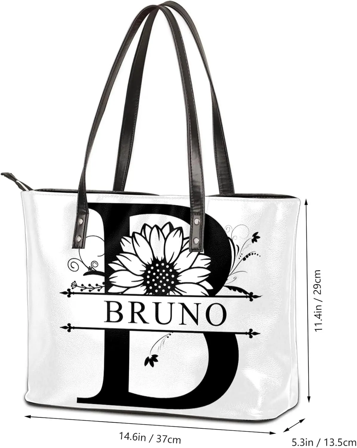 Custom A Tote Bag Women Shoulder Handbags PU Leather for Travel Work