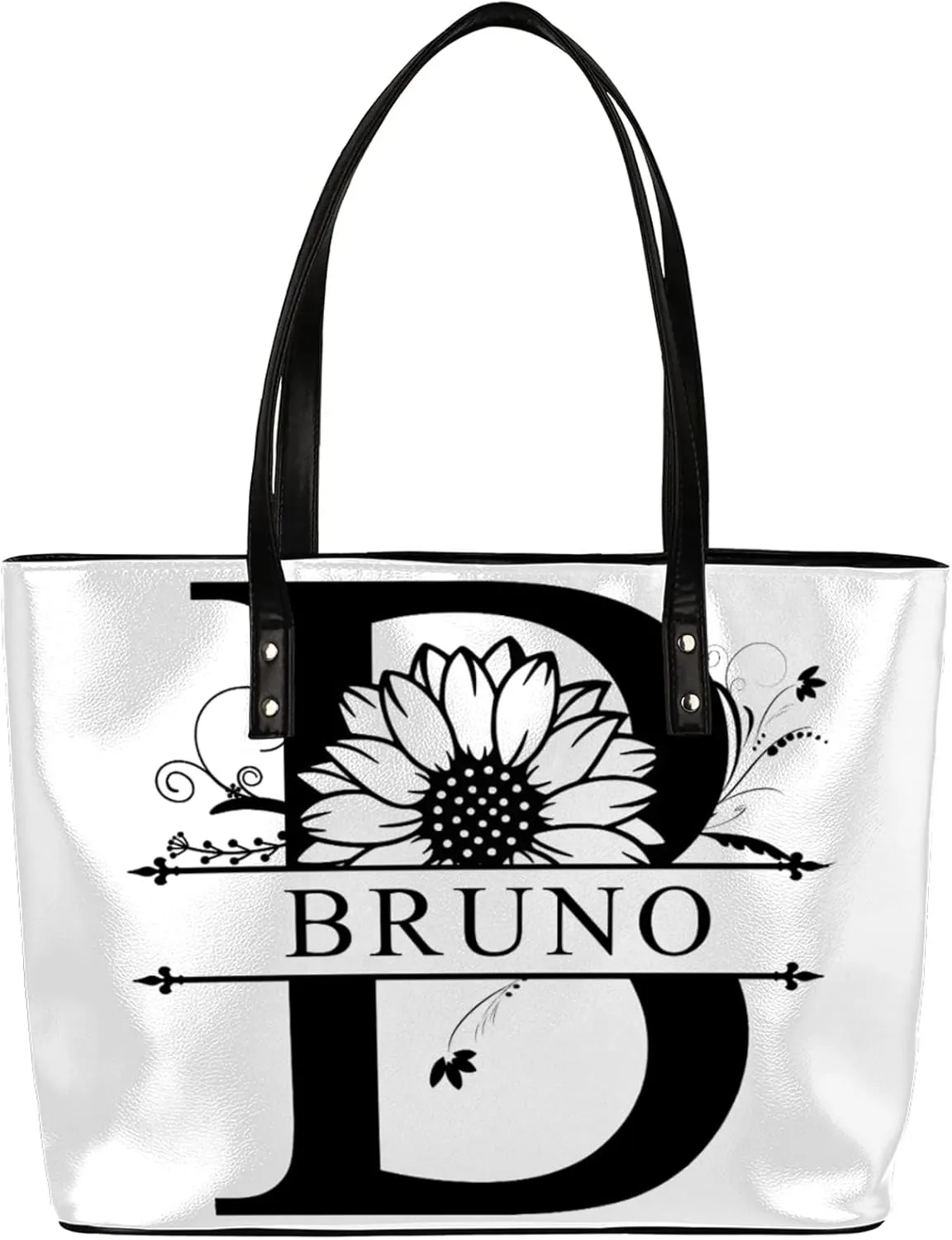 Custom A Tote Bag Women Shoulder Handbags PU Leather for Travel Work
