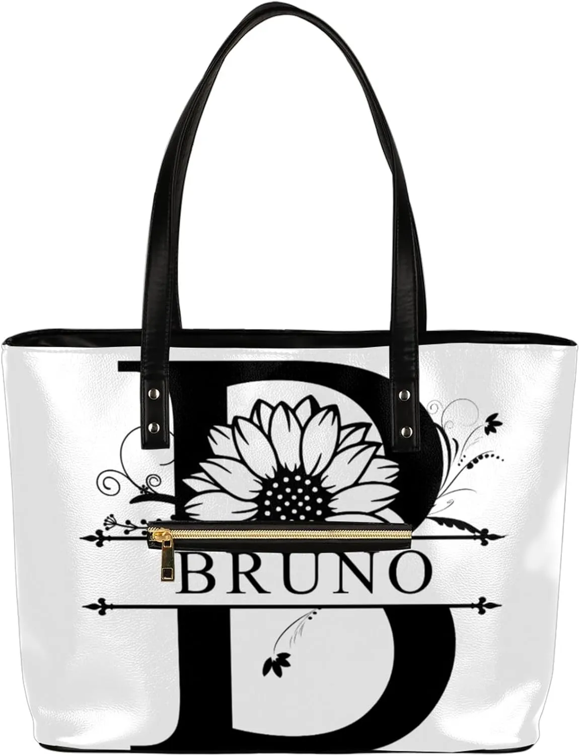 Custom A Tote Bag Women Shoulder Handbags PU Leather for Travel Work