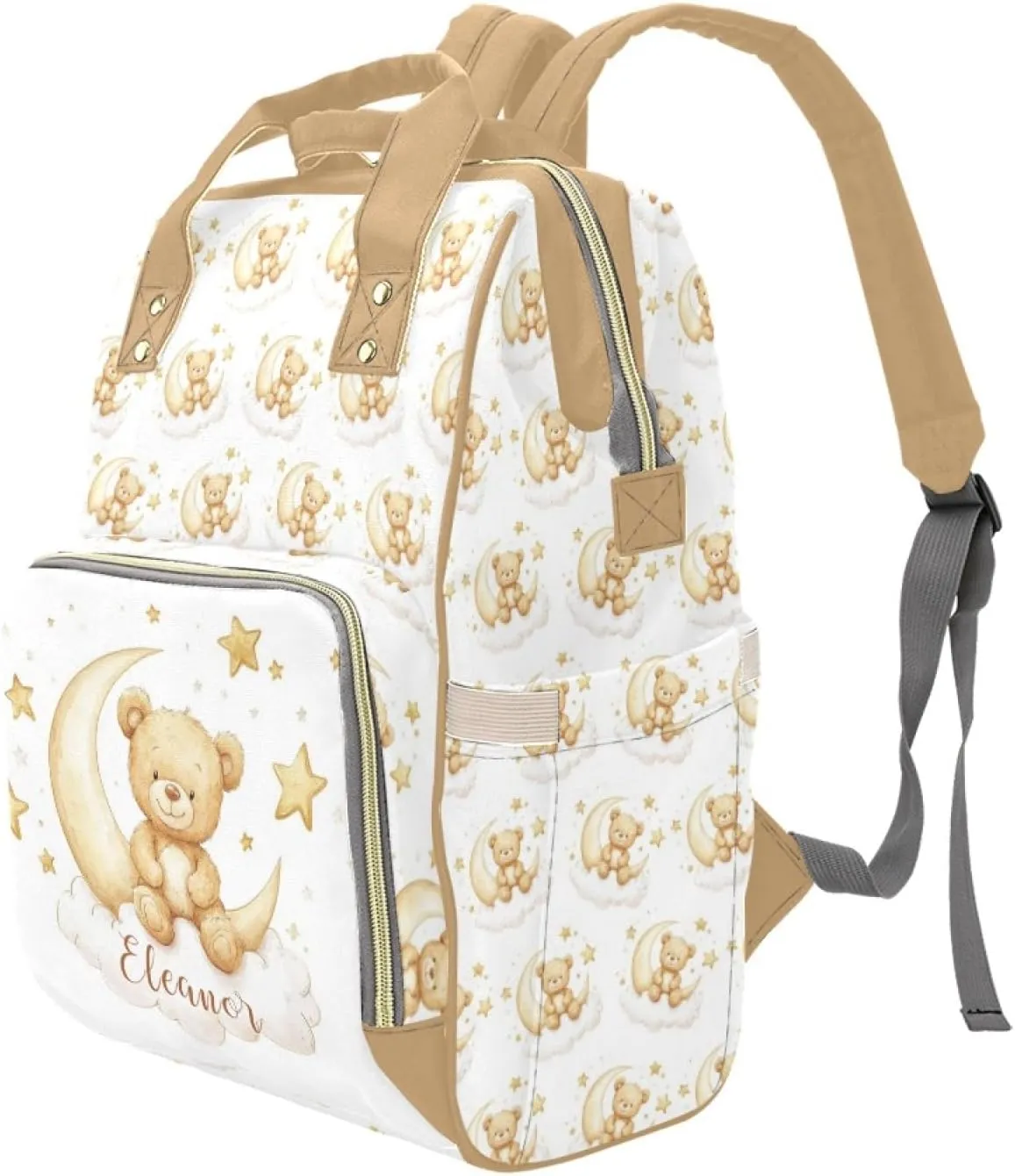 Custom Diaper Bag for Boys Girls, Personalized Name Diaper Backpack for Mom Mommy, Baby Nursing Bags, Customized Cute Bear Nappy Bag with Name, Women Travel Backpack for Mother