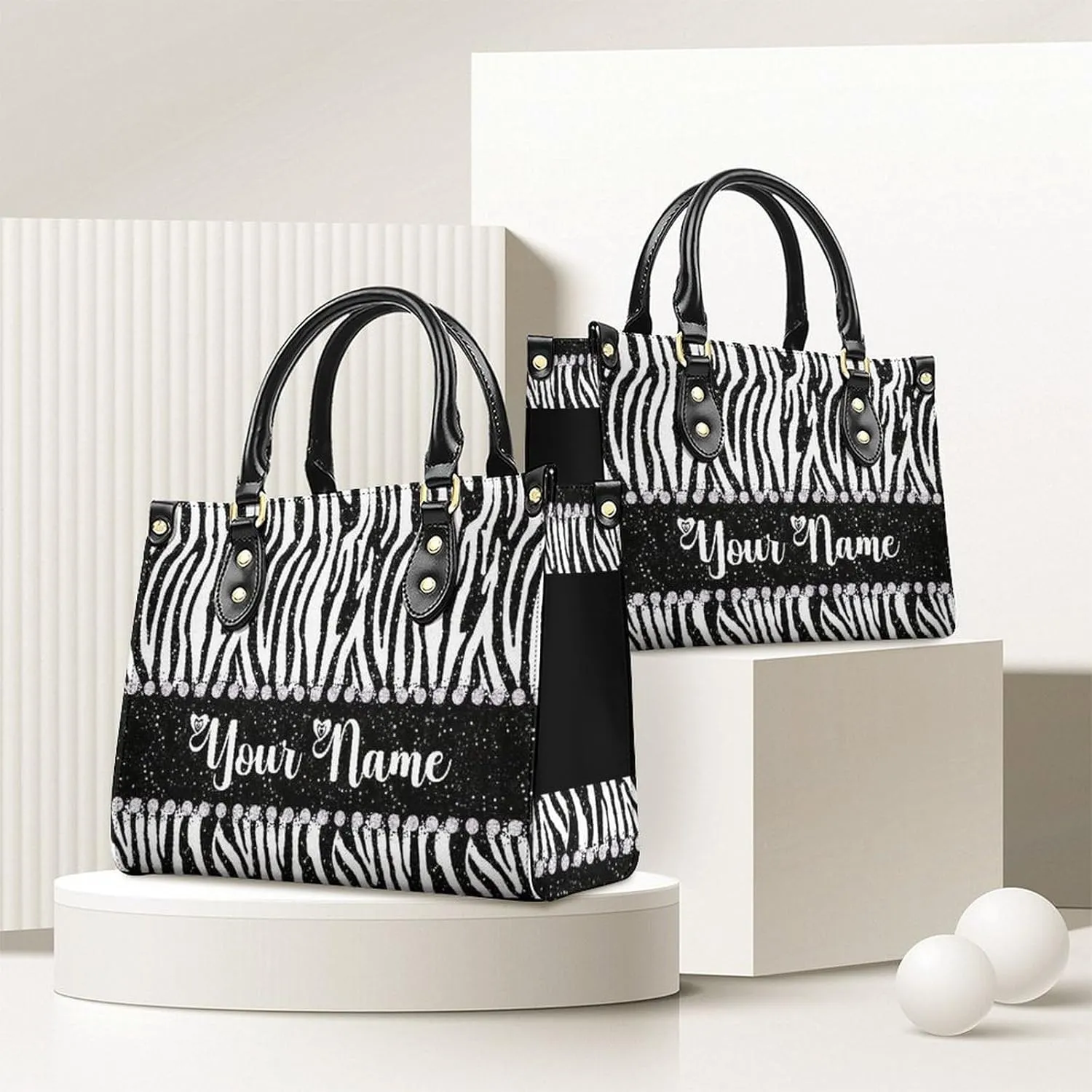 Custom Handbag for Women - Leather Tote Bag with Name, Photo for Mom, Teacher - Fashion Gifts for Birthday, Wedding