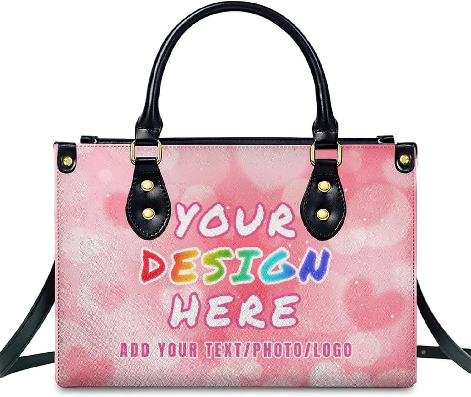 Custom Handbag for Women - Leather Tote Bag with Name, Photo for Mom, Teacher - Fashion Gifts for Birthday, Wedding