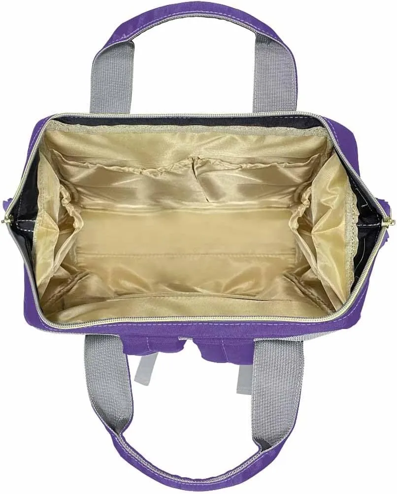 Custom Made Diaper Bags for Men Women, Customized Lovely Girl Purple Diaper Bags Personalized Mommy Nursing Shoulder Casual Daypack forWomen