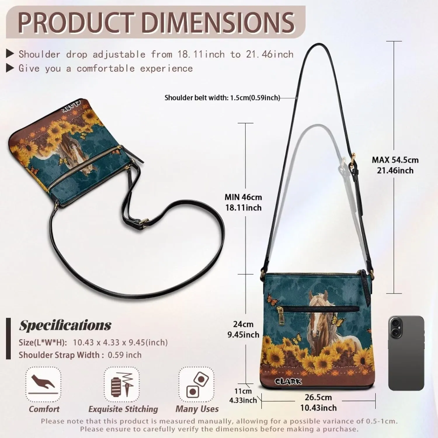 Customized Crossbody Bag for Women Leather Crossbody Purse Handbag Shoulder Bag for Shopping Dating
