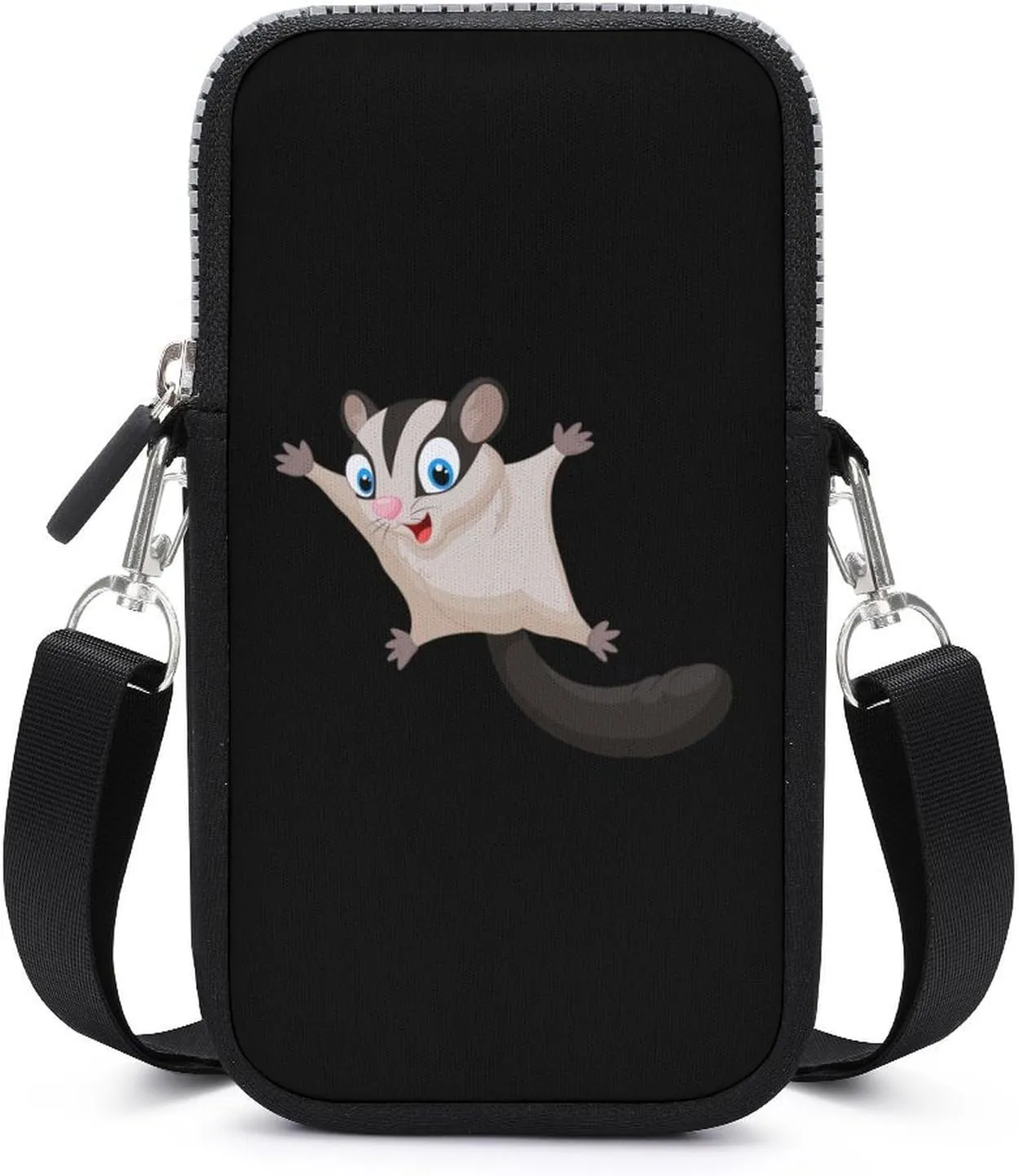 Cute Sugar Glider Small Cell Phone Purse Crossbody Waterproof Mini Bag Wallet with Adjustable Strap