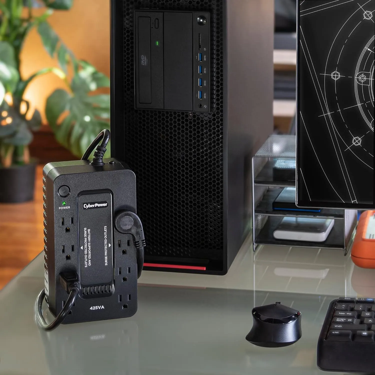 CyberPower ST425 Standby UPS System, 425VA/260W, 8 Outlets, Compact, Black