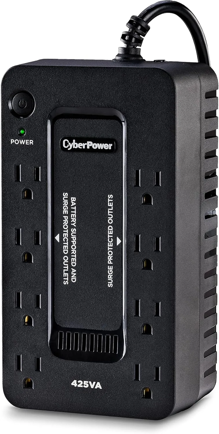 CyberPower ST425 Standby UPS System, 425VA/260W, 8 Outlets, Compact, Black