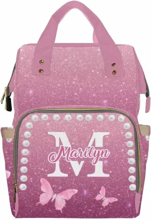 D-Story Customized Diaper Bag Multifunction Diaper Costume Personalized Diaper Bags For Baby Custom Baby Bag Personalized Back Pack Fashion, Colorful Butterfly