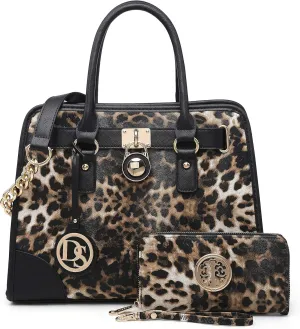 Dasein Women Handbags Top Handle Satchel Purse Shoulder Bag Hobo Bag Work Bag Set 2pcs