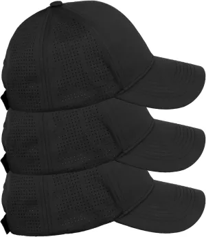 Daxton Air Cool Tech Hat Ventilated Micro Holes Structured High Profile Baseball Cap Multi 3 Pack
