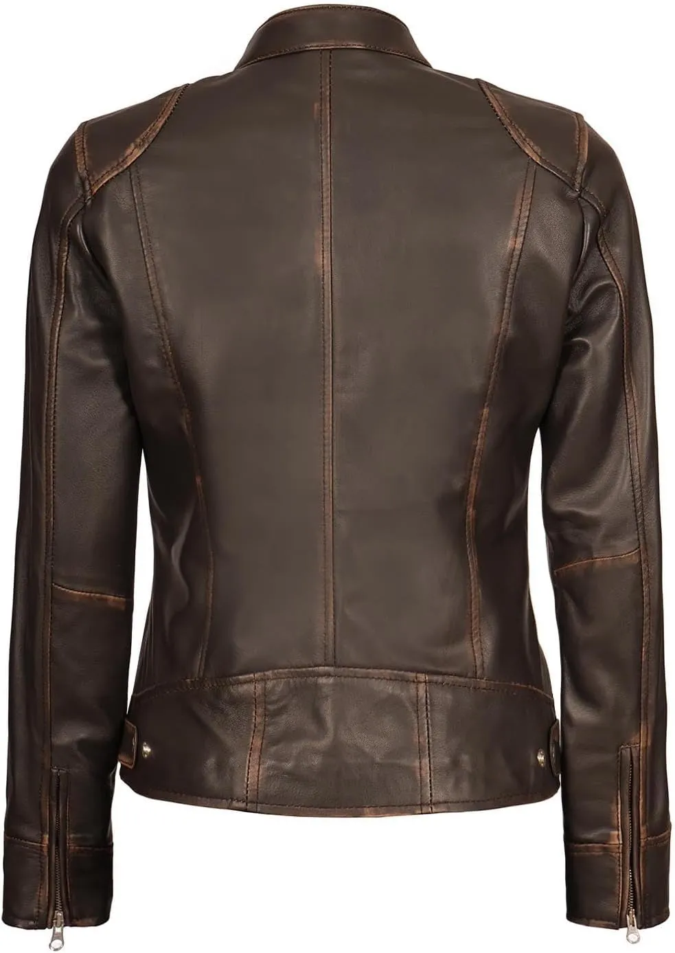Decrum Leather Jackets For Women - Cafe Racer Style Casual Trending Fashion Womens Leather Jacket