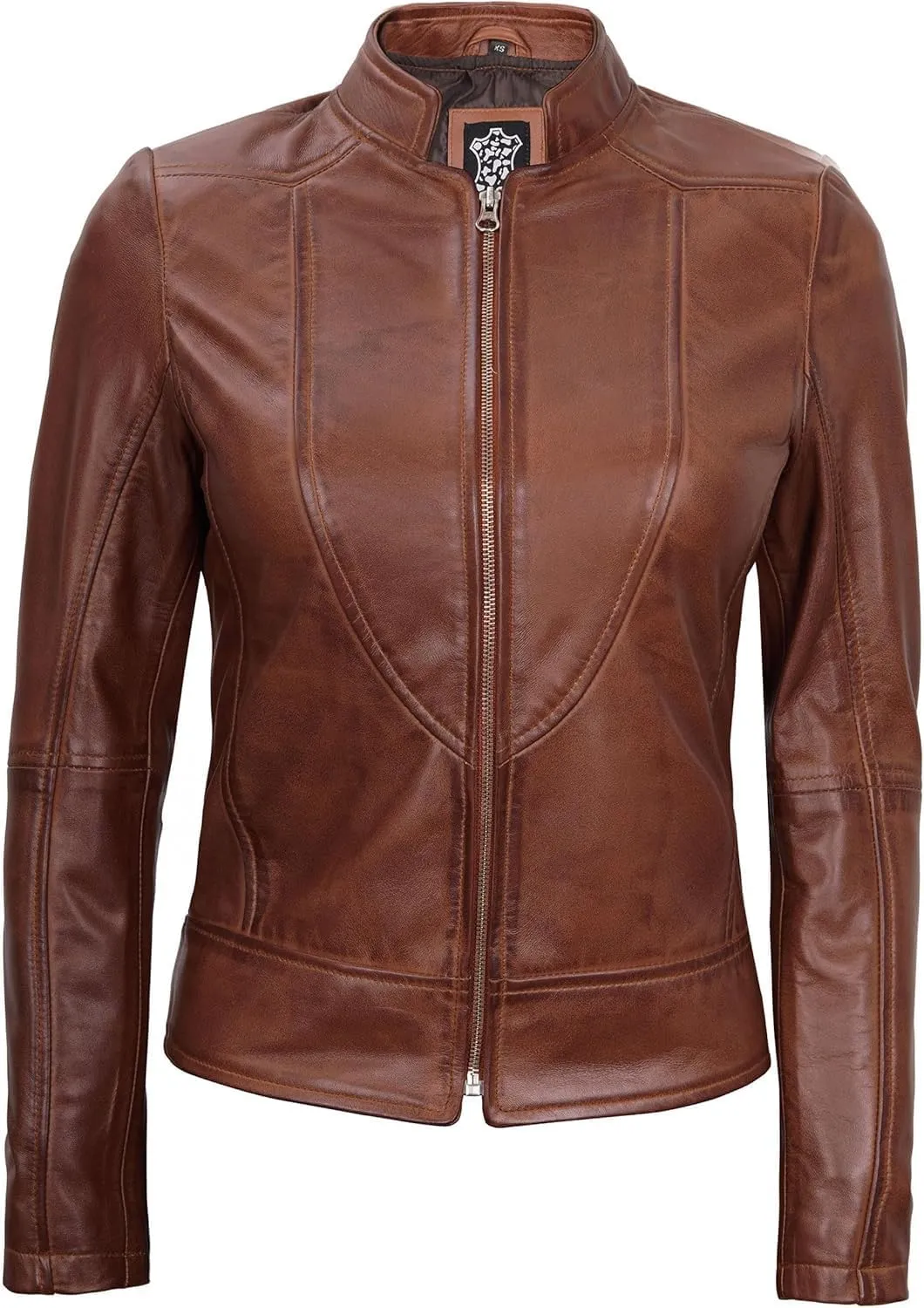 Decrum Womens Leather Jacket - Real Lambskin Stylish Leather Jackets For Women