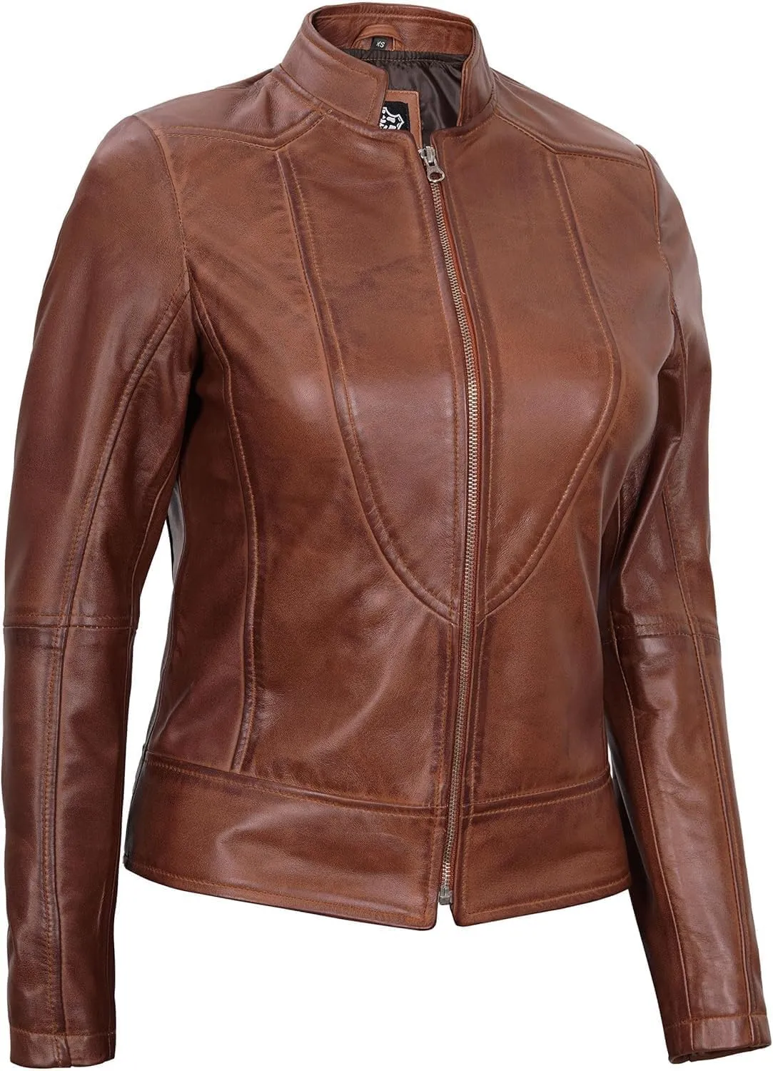 Decrum Womens Leather Jacket - Real Lambskin Stylish Leather Jackets For Women