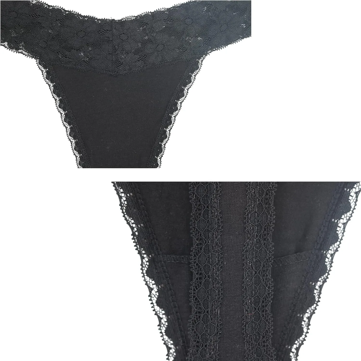 Delcroix Lace Thongs for Women - Cotton Underwear Panties Pack