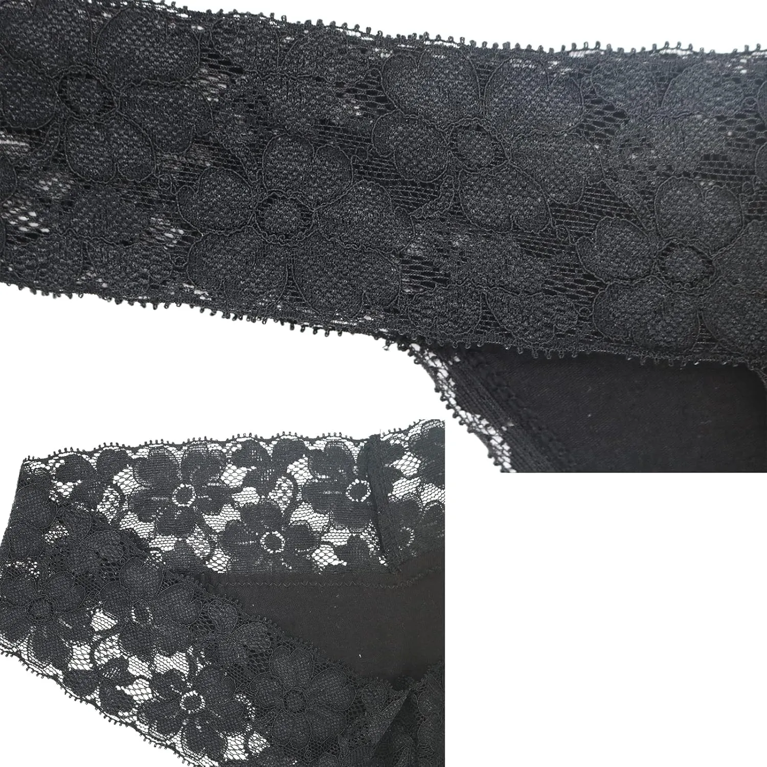 Delcroix Lace Thongs for Women - Cotton Underwear Panties Pack