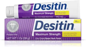 Desitin Maximum Strength Baby Diaper Rash Cream with 40% Zinc Oxide, Travel Size, 1 oz (Pack of 6)