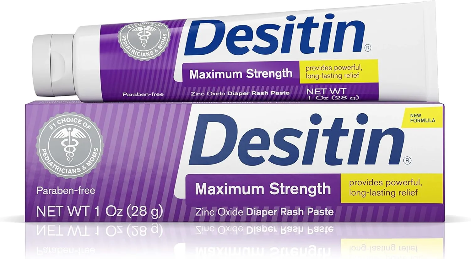 Desitin Maximum Strength Baby Diaper Rash Cream with 40% Zinc Oxide, Travel Size, 1 oz (Pack of 6)