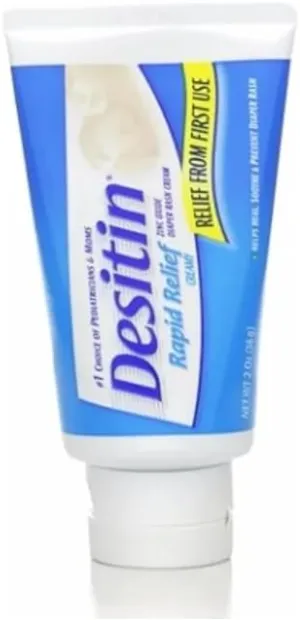 Desitin Rapid Relief Creamy Zinc Oxide Diaper Rash Cream, 2 Count